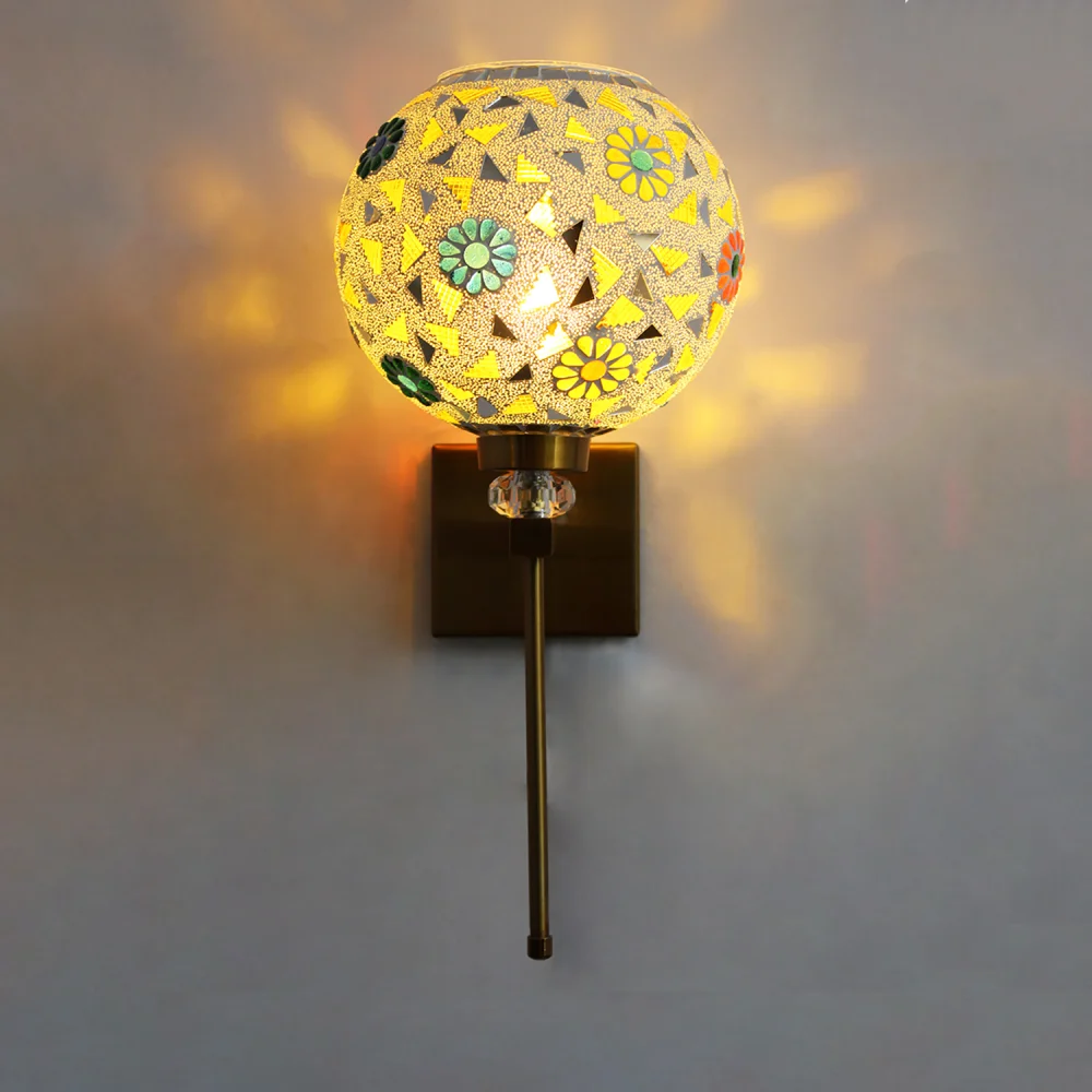 White Tipni Colourful Glass Crystal Wall light | SKE-140066_WTCGWL