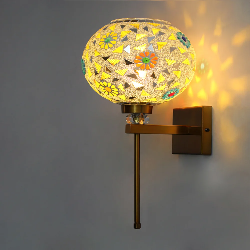 White Tipni Colourful Glass Crystal Wall light | SKE-140066_WTCGWL