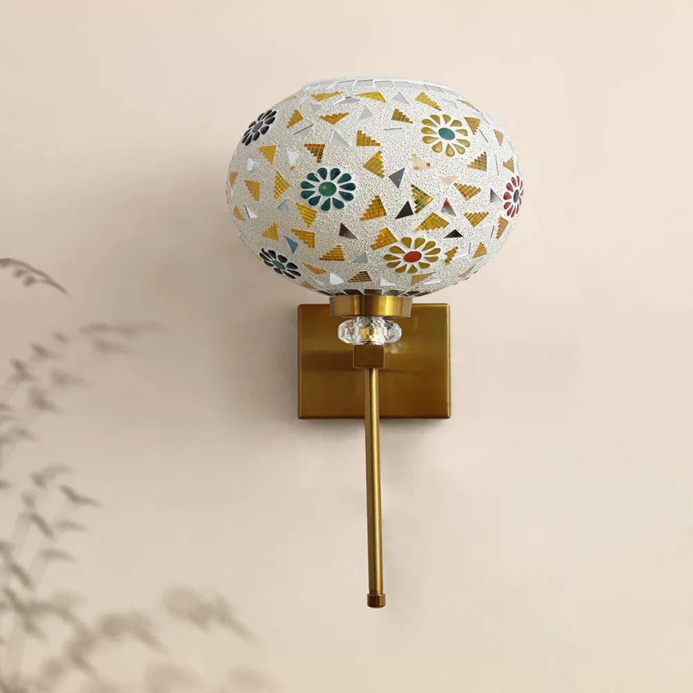 White Tipni Colourful Glass Crystal Wall light | SKE-140066_WTCGWL