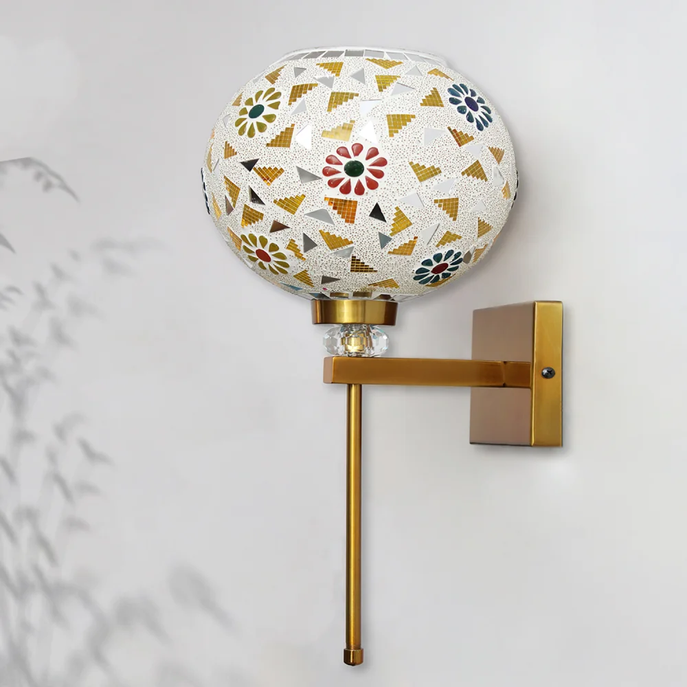 White Tipni Colourful Glass Crystal Wall light | SKE-140066_WTCGWL