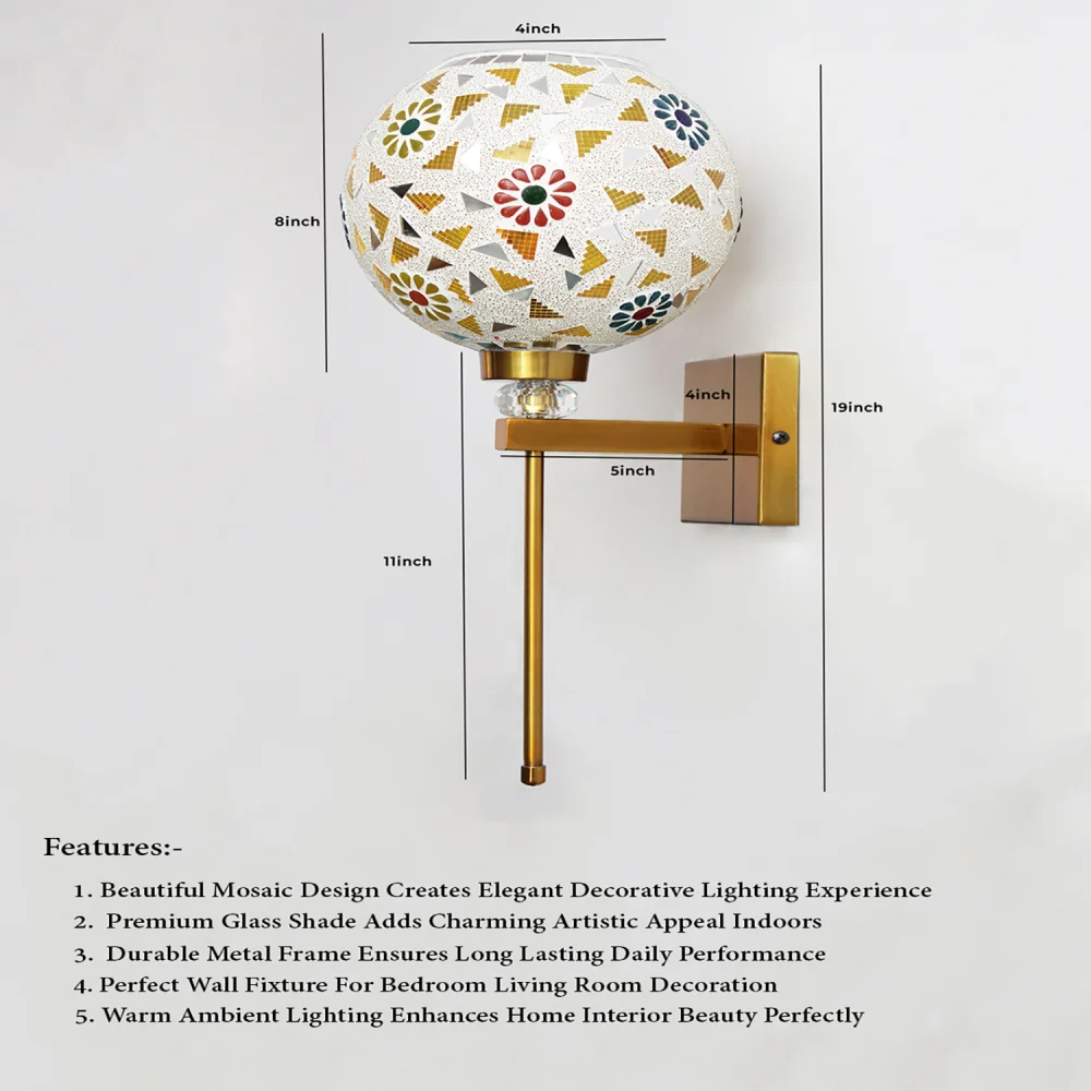 White Tipni Colourful Glass Crystal Wall light | SKE-140066_WTCGWL