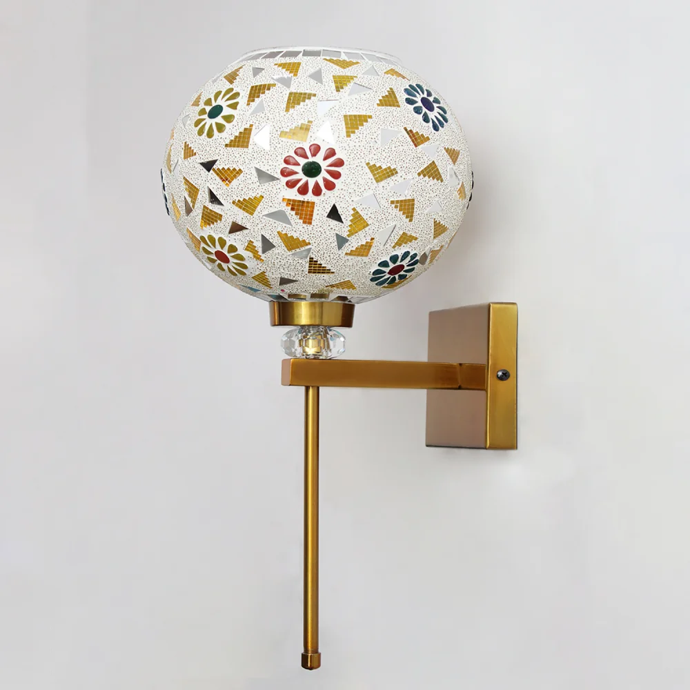 White Tipni Colourful Glass Crystal Wall light | SKE-140066_WTCGWL