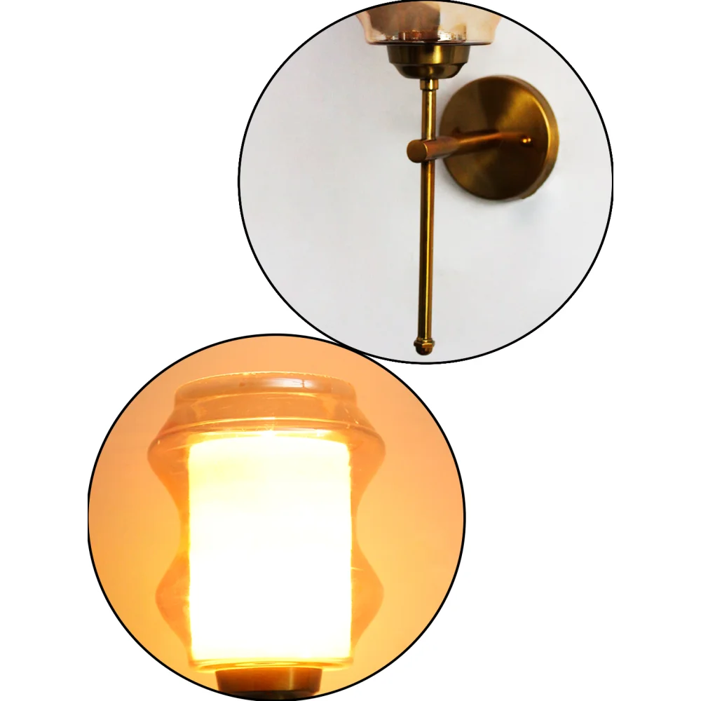 Damru Glass Amber Wall Sconce Brass Lighting | SKE-140010_2_ADG