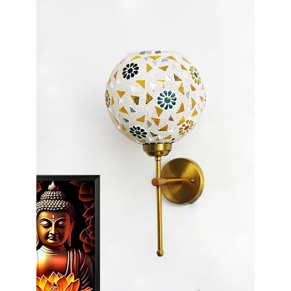 Artistic Mosaic Glass Brass Wall Light Home Décor | SKE-140010_2_AMGBWLHD