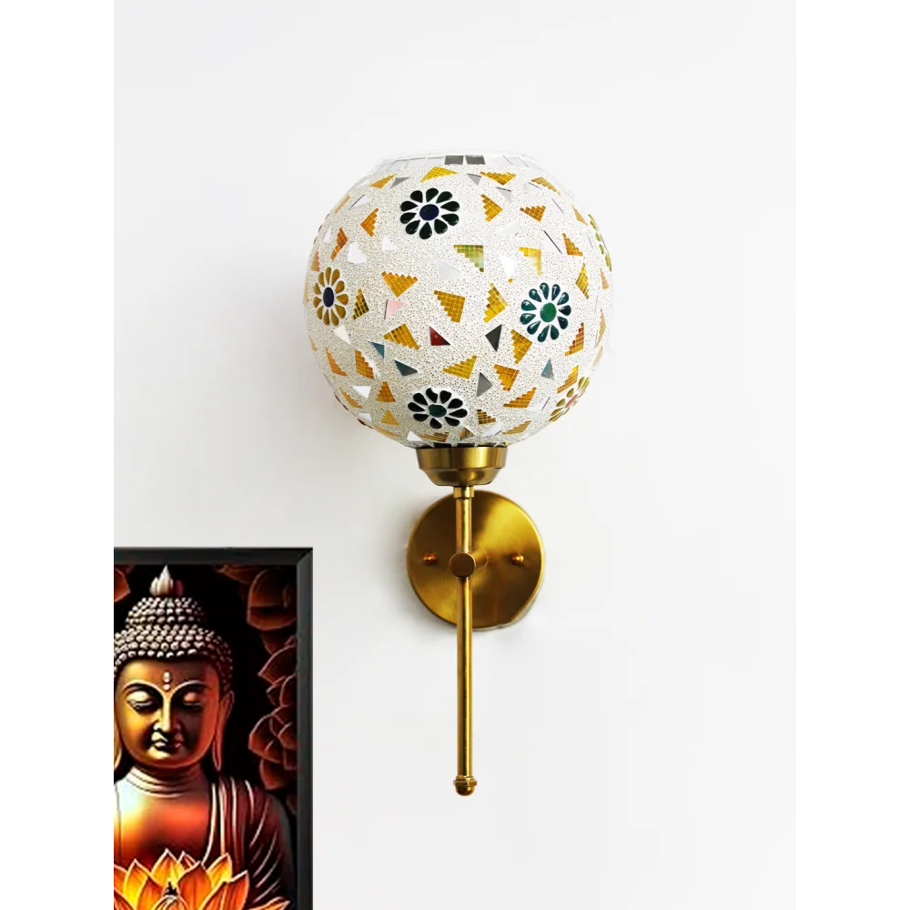 Artistic Mosaic Glass Brass Wall Light Home Décor | SKE-140010_2_AMGBWLHD