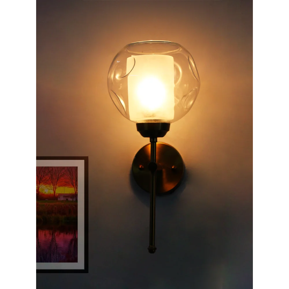 Contemporary Brass Wall Light Clear Glass | SKE-140010_2_CBWLCG