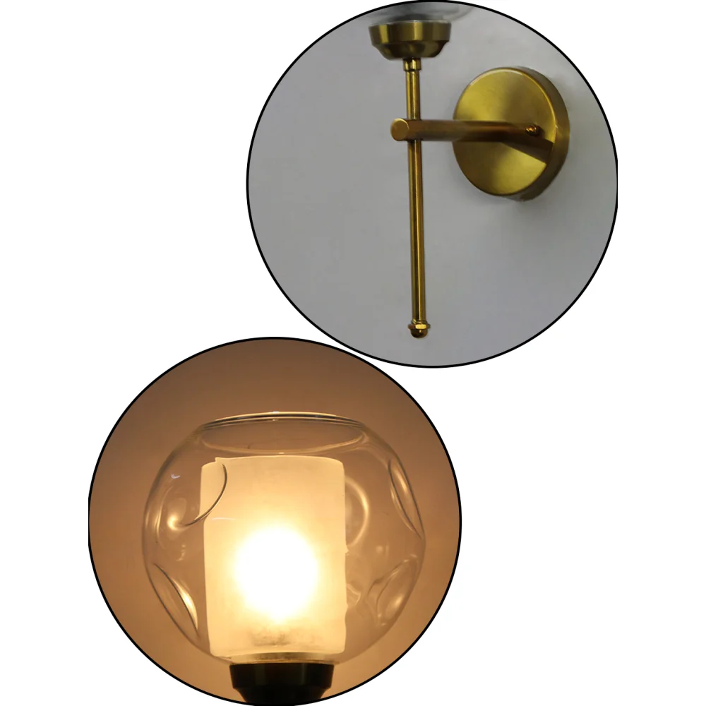 Contemporary Brass Wall Light Clear Glass | SKE-140010_2_CBWLCG
