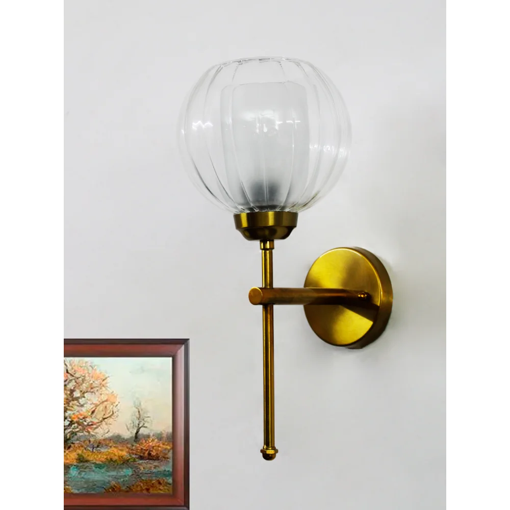 Decorative Brass Wall Sconce Clear Glass Wall Light | SKE-140010_2_DBWSCGWL