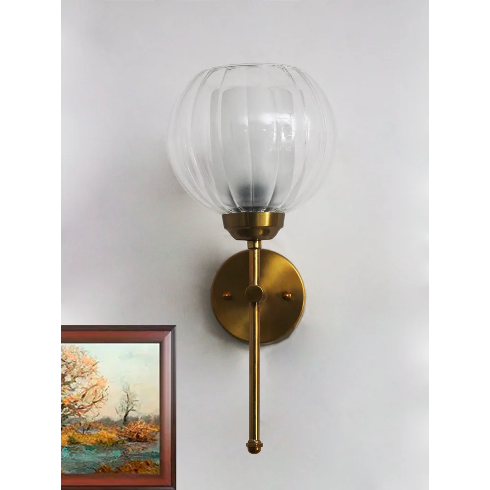 Decorative Brass Wall Sconce Clear Glass Wall Light | SKE-140010_2_DBWSCGWL