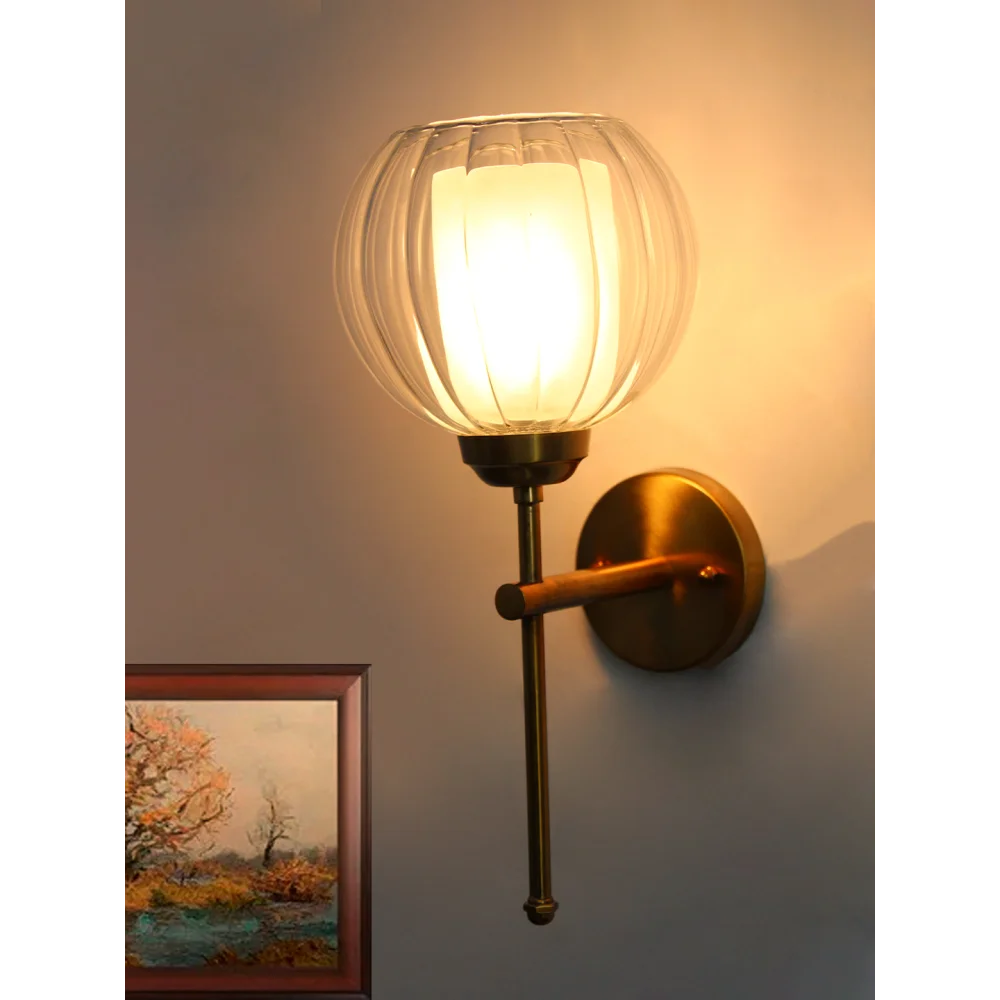 Decorative Brass Wall Sconce Clear Glass Wall Light | SKE-140010_2_DBWSCGWL