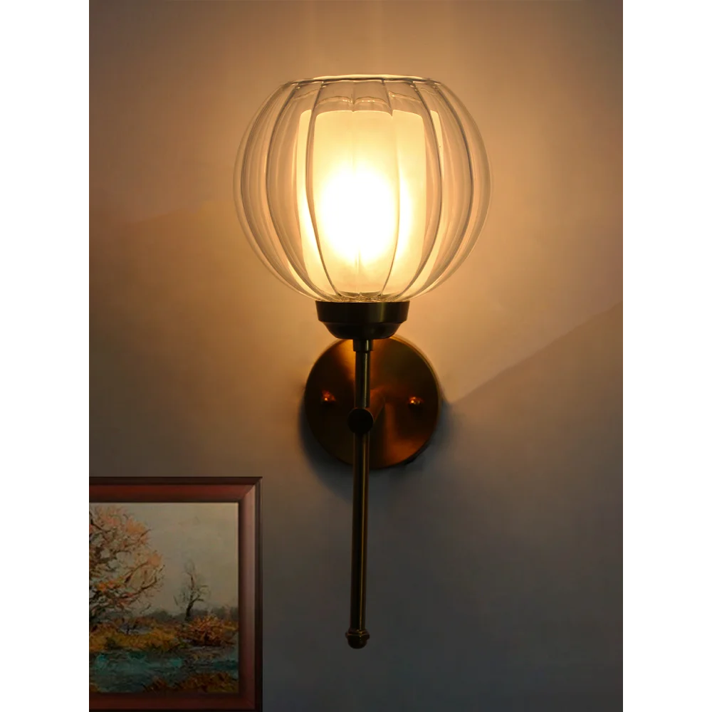Decorative Brass Wall Sconce Clear Glass Wall Light | SKE-140010_2_DBWSCGWL