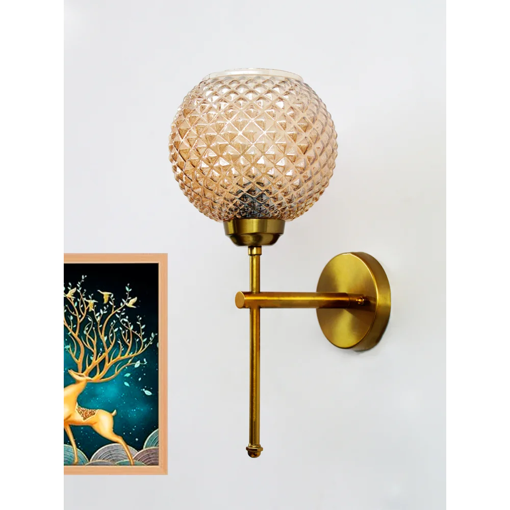 Clear Kharbuja Glass Black Wall Lamp | SKE-140010_CKGBWL