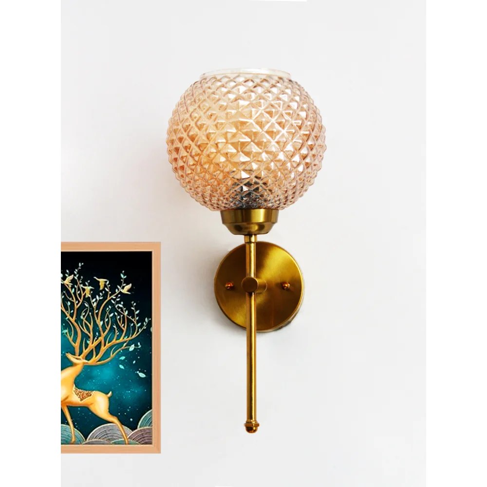 Clear Kharbuja Glass Black Wall Lamp | SKE-140010_CKGBWL