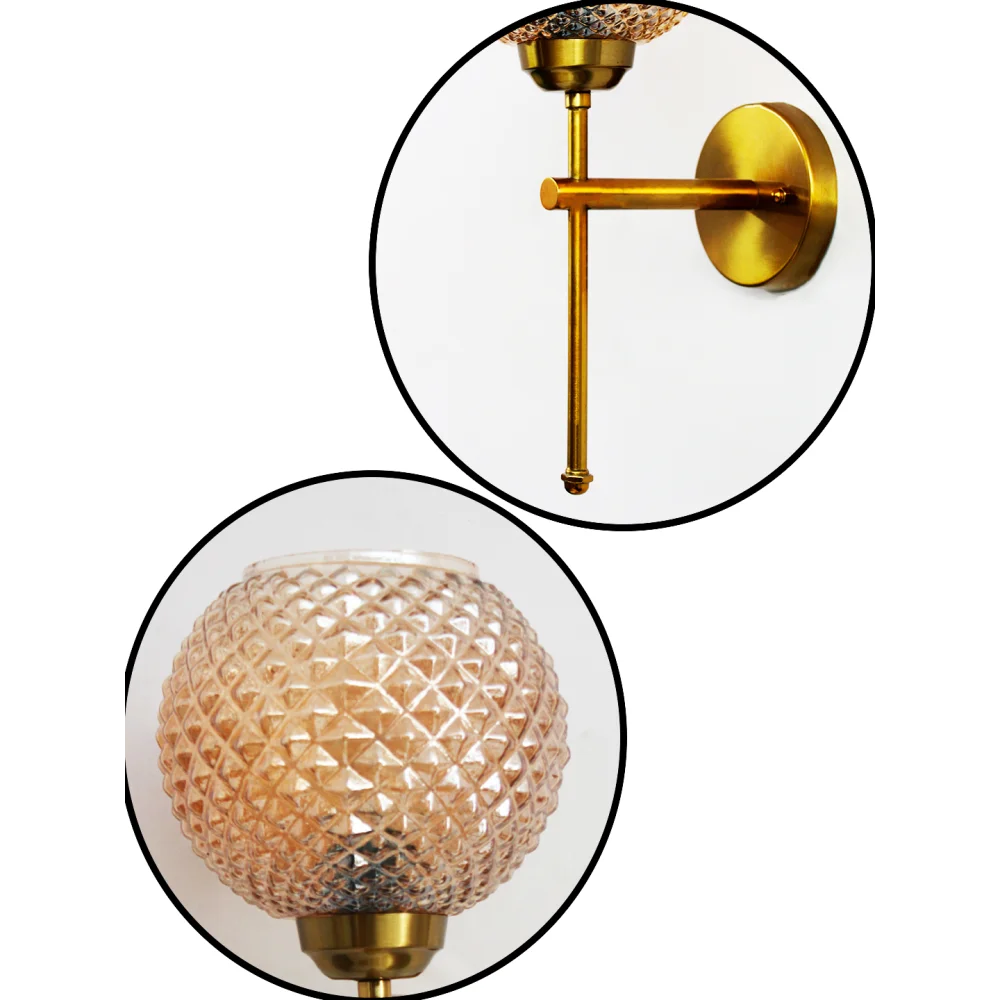 Clear Kharbuja Glass Black Wall Lamp | SKE-140010_CKGBWL