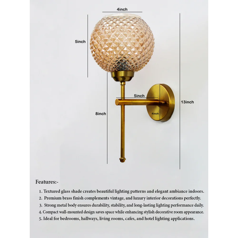 Clear Kharbuja Glass Black Wall Lamp | SKE-140010_CKGBWL