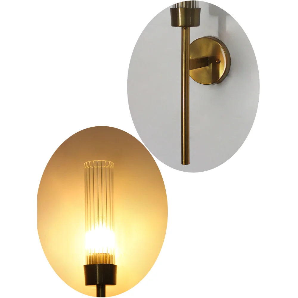 Clear Glass Slim Linear Wall Lamp Brass | SKE-140016_CGSTWL