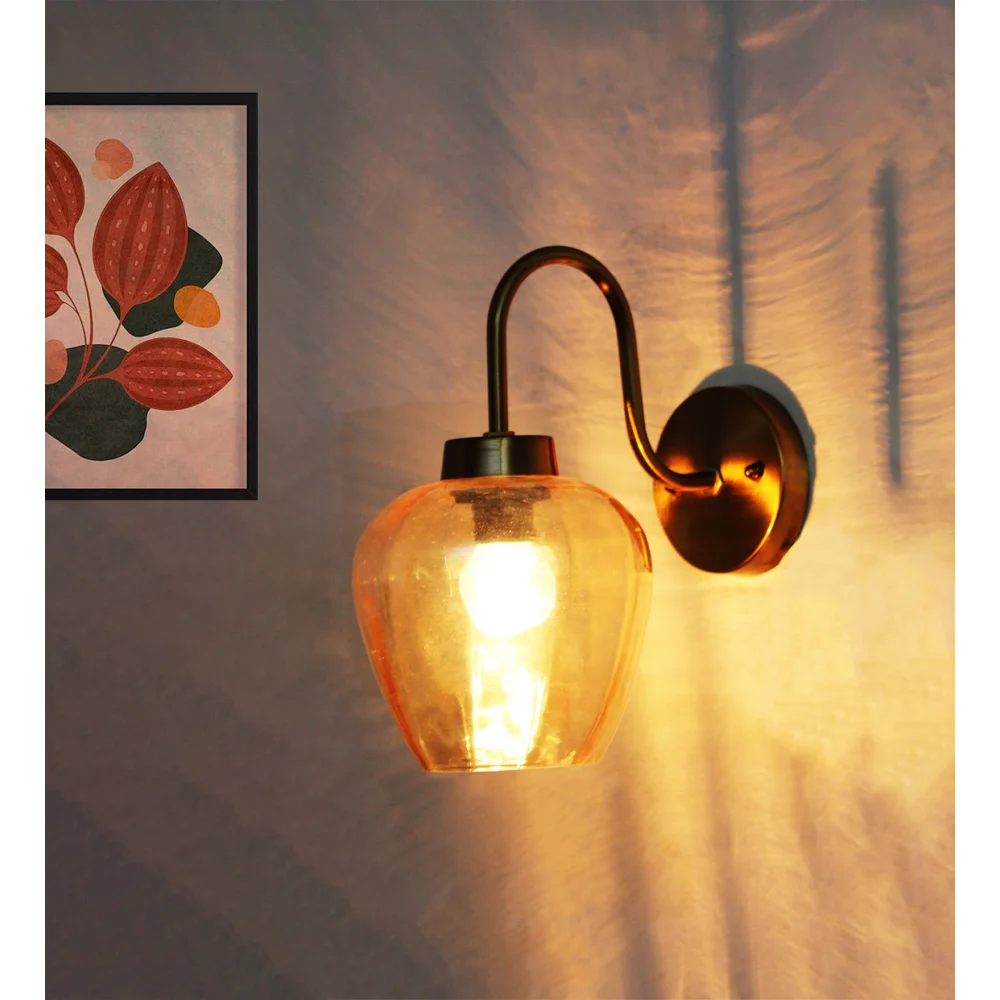 Modern Down Curved Vase Shape Glass Wall Sconce | SKE-140063-MDCVS-WL