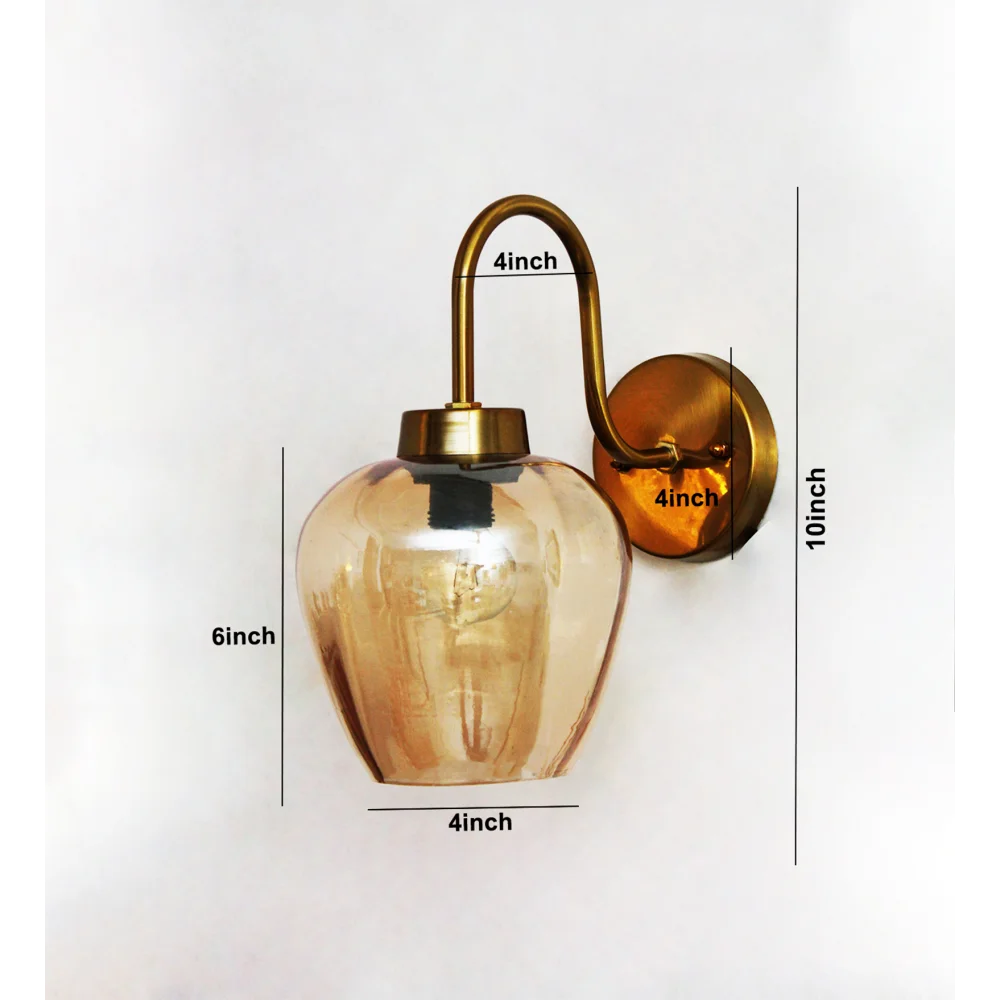 Modern Down Curved Vase Shape Glass Wall Sconce | SKE-140063-MDCVS-WL