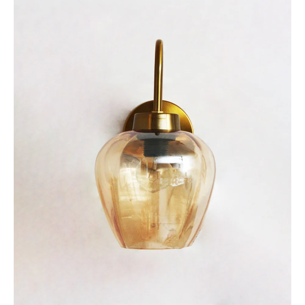 Modern Down Curved Vase Shape Glass Wall Sconce | SKE-140063-MDCVS-WL