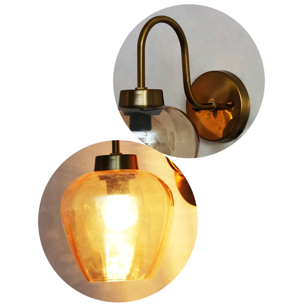 Modern Down Curved Vase Shape Glass Wall Sconce | SKE-140063-MDCVS-WL