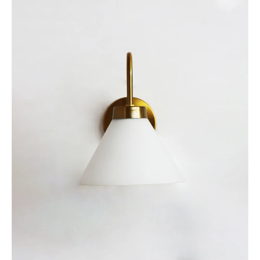 Cone Shape Wall Sconce With Brass Curve Holder | SKE-140063-CSBC-WL