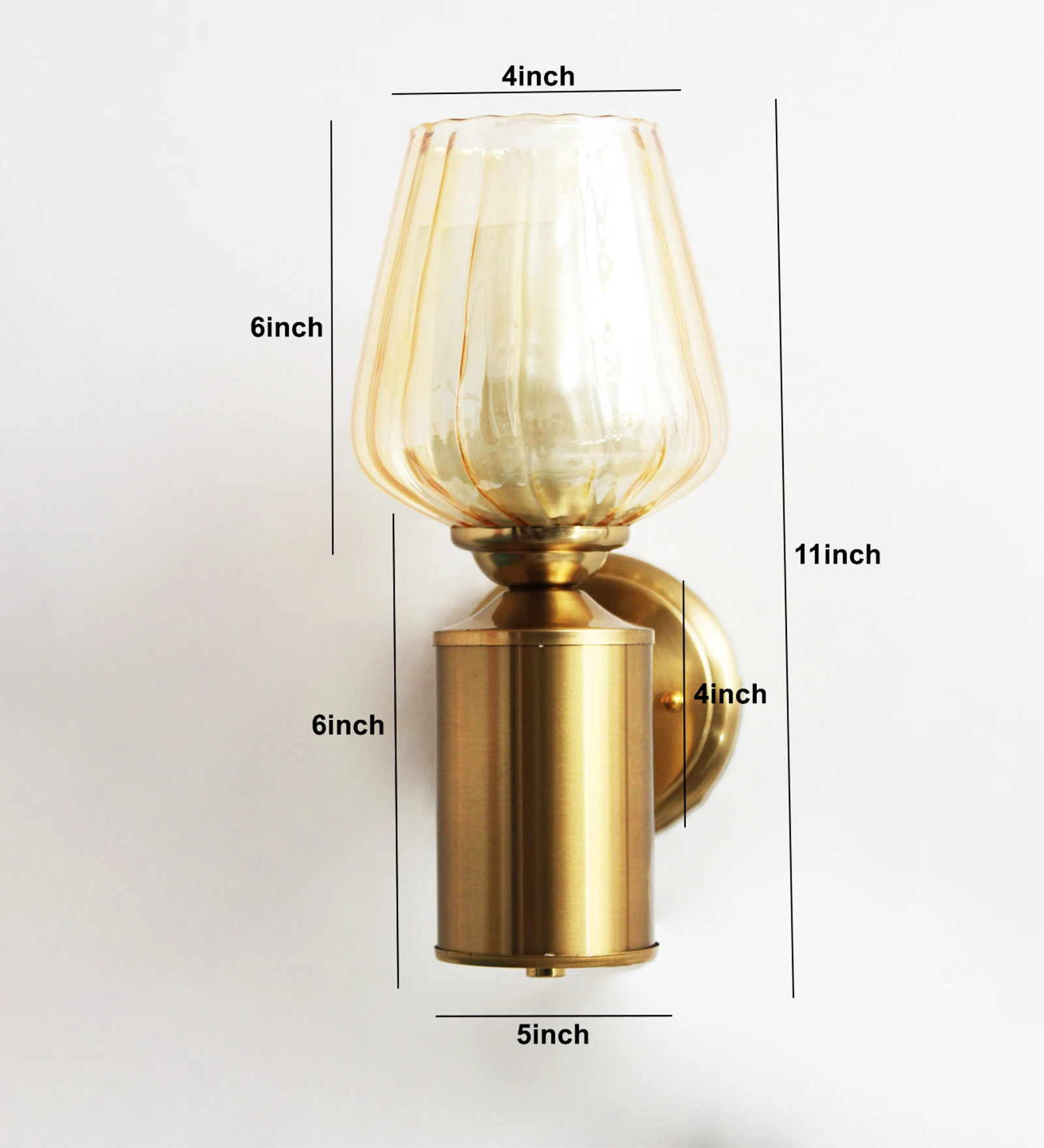 Golden Tulip Glass Brass Wall Mounting Light | SKE-140036-GTGW