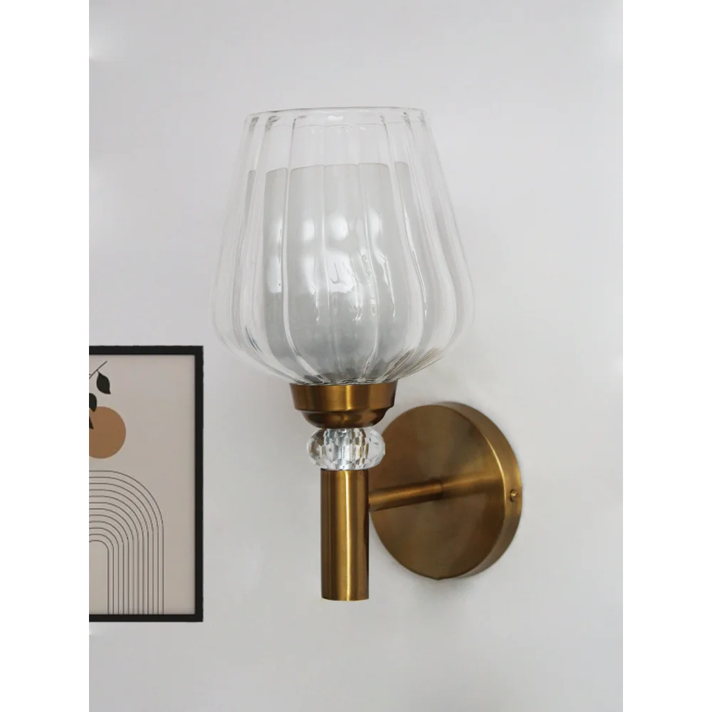 Petal-Shaped Clear Modern Glass Wall Light | SKE-140041-PSCG