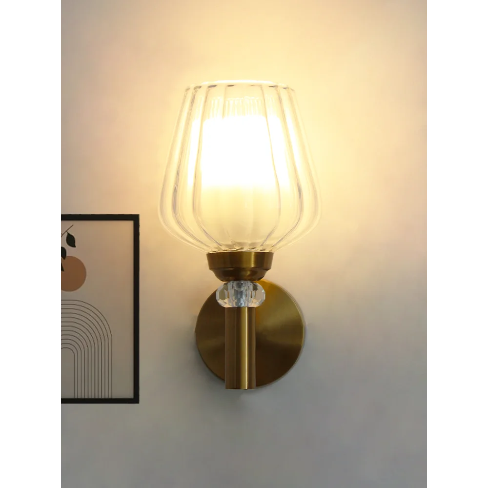 Petal-Shaped Clear Modern Glass Wall Light | SKE-140041-PSCG