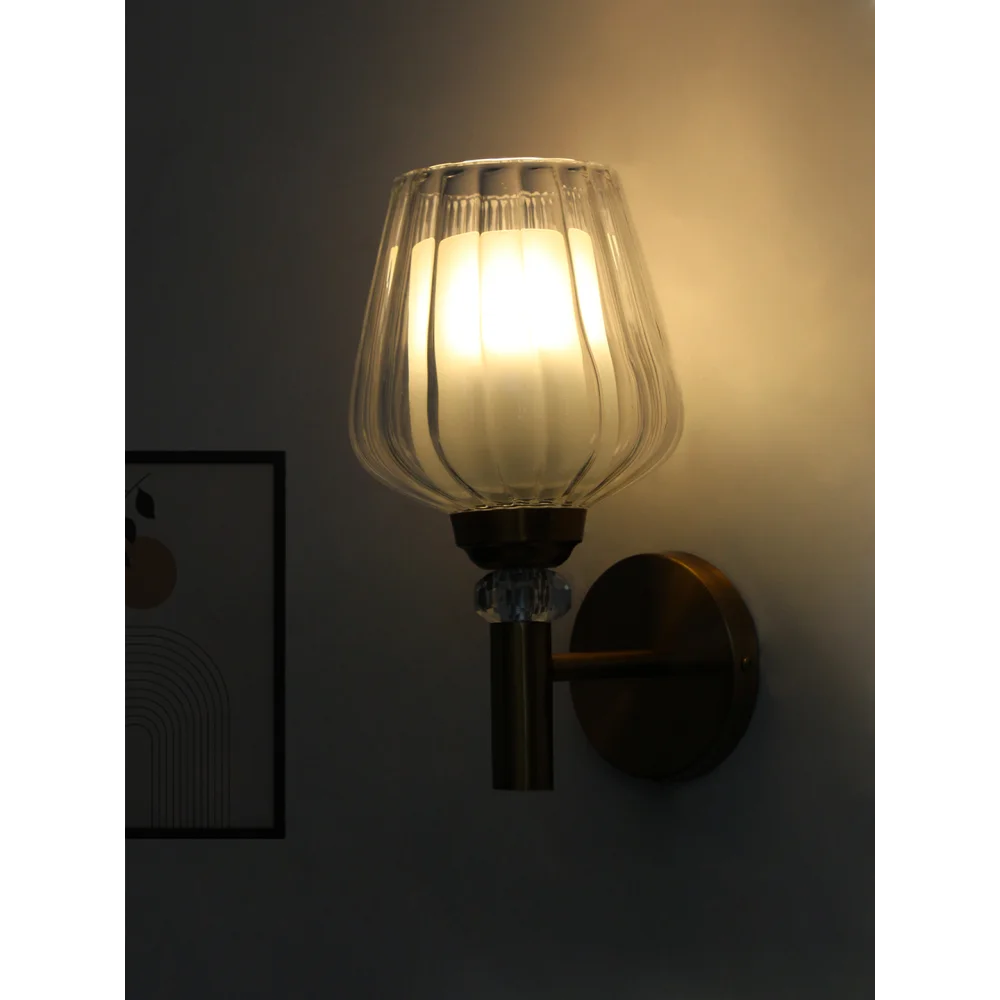 Petal-Shaped Clear Modern Glass Wall Light | SKE-140041-PSCG
