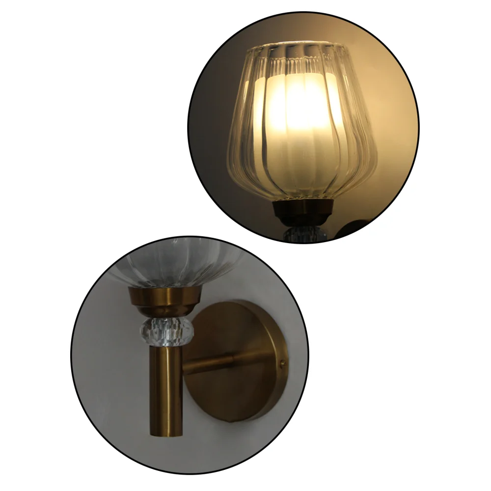 Petal-Shaped Clear Modern Glass Wall Light | SKE-140041-PSCG