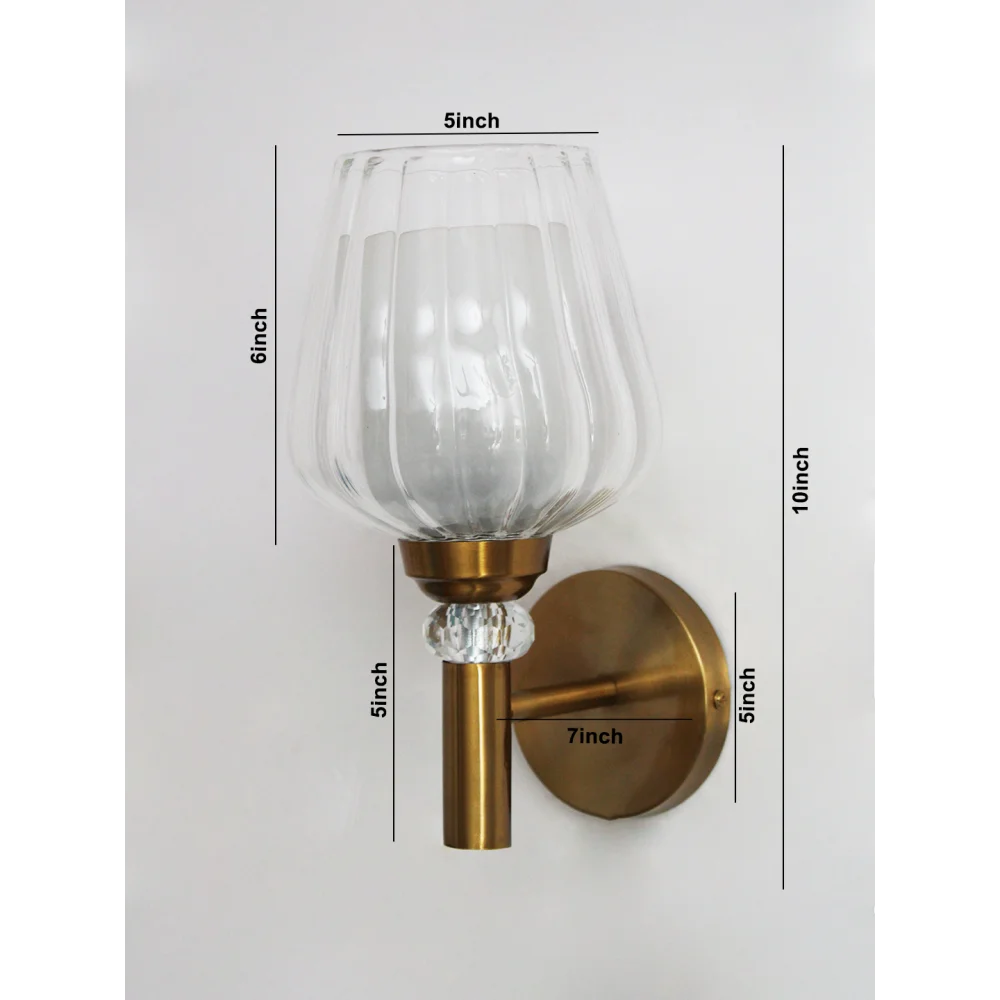 Petal-Shaped Clear Modern Glass Wall Light | SKE-140041-PSCG