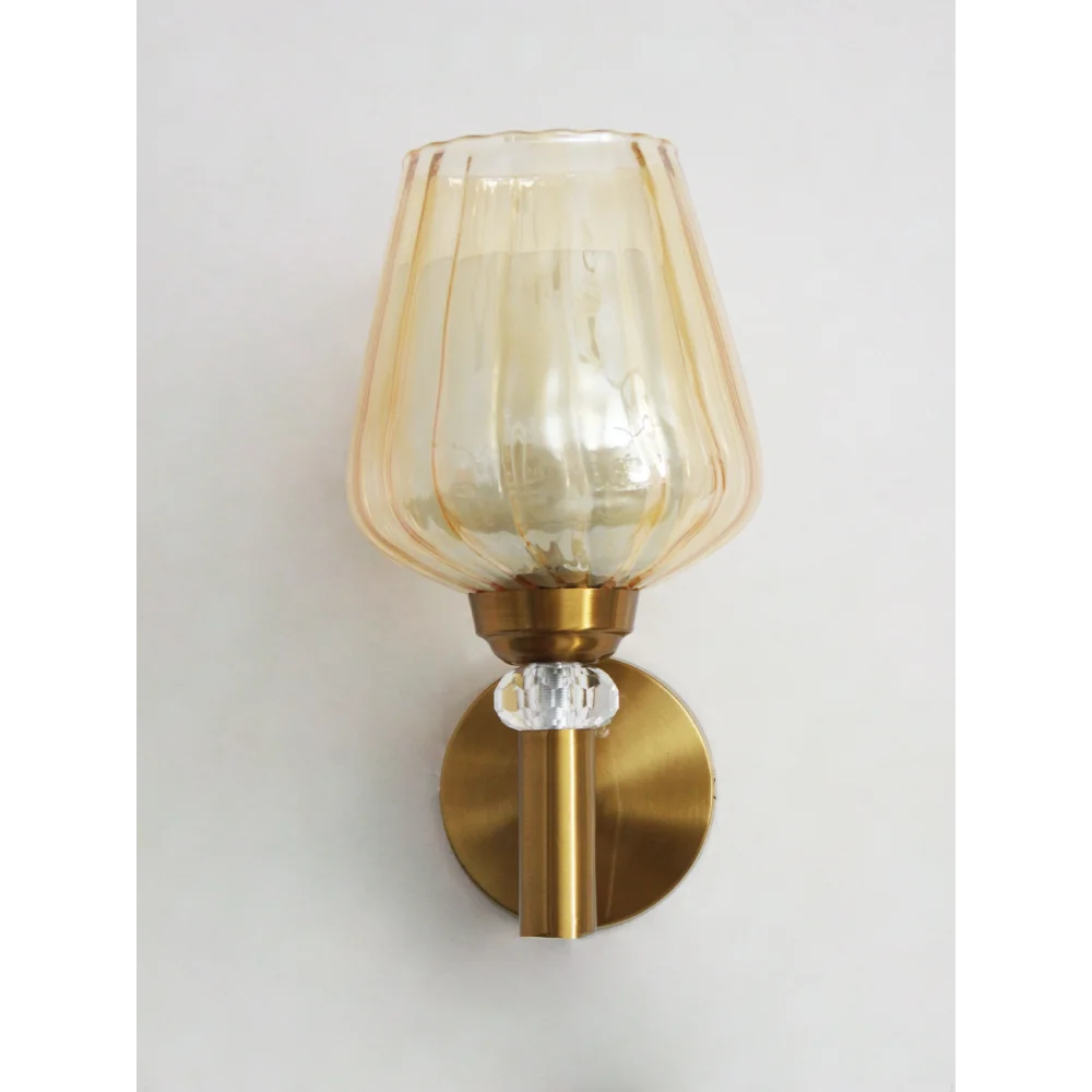Petal-Shaped Amber Gold Glass Wall Light | SKE-140041-PSAG