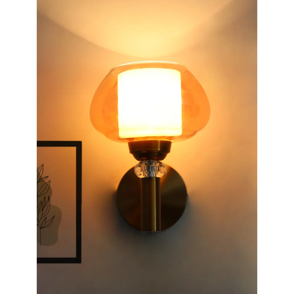 Decorative Amber Bubble Glass Wall Light | SKE-140041-DBG