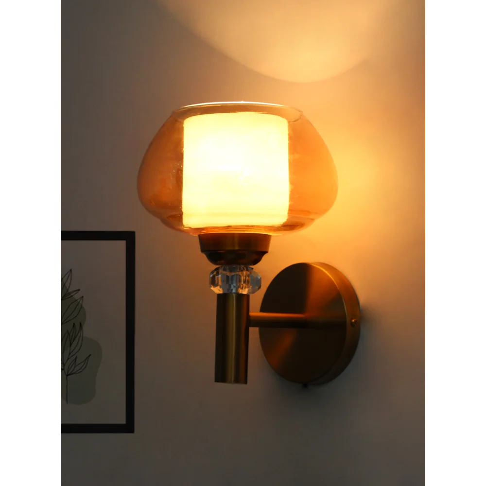Decorative Amber Bubble Glass Wall Light | SKE-140041-DBG
