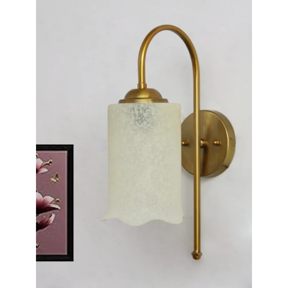 Elegant Flower Bell Shade Brass Wall Light | SKE-140012-EBFS