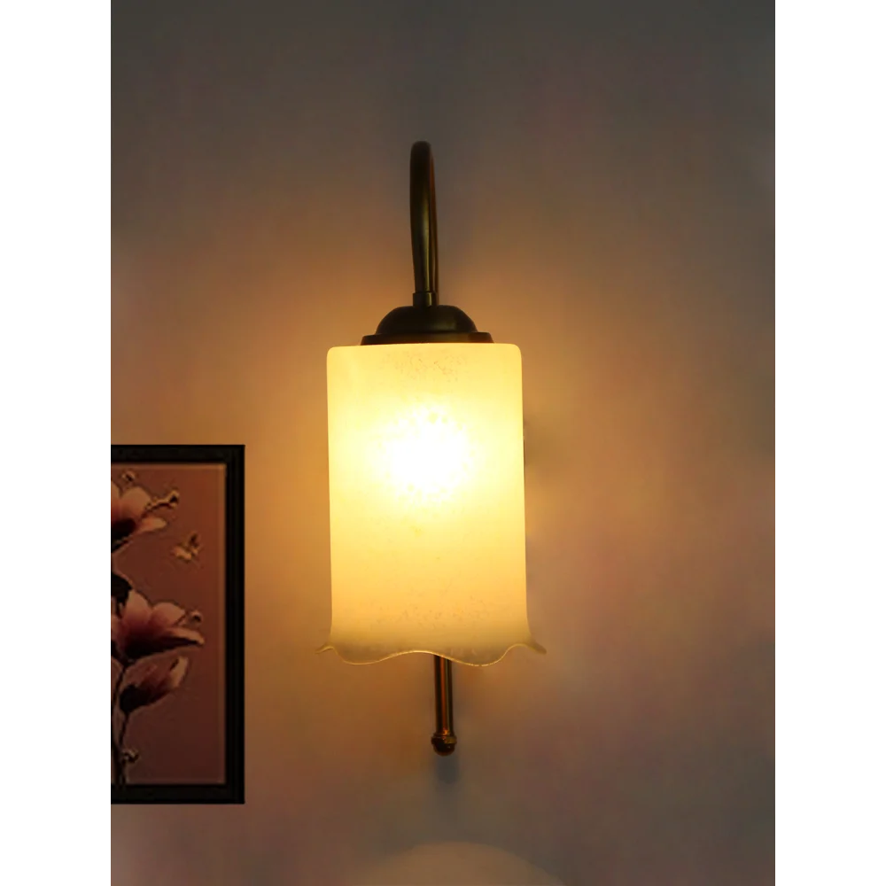 Elegant Flower Bell Shade Brass Wall Light | SKE-140012-EBFS