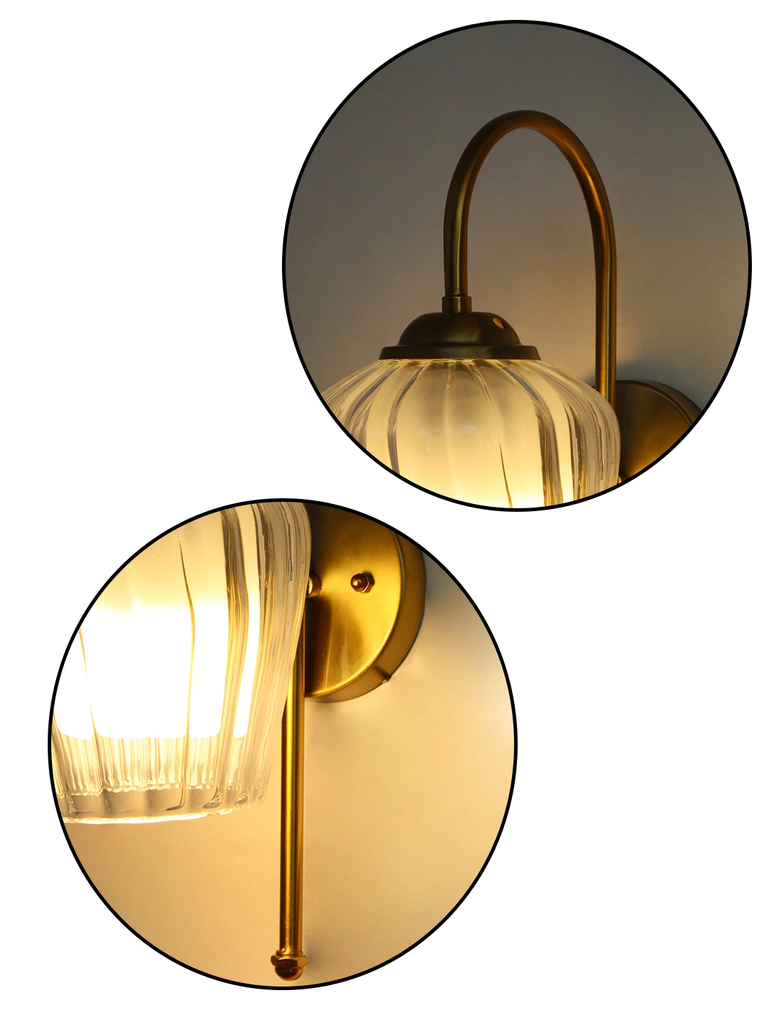 Antique Bend Clear Tulip Shape Wall Light | SKE-140012-ACTS