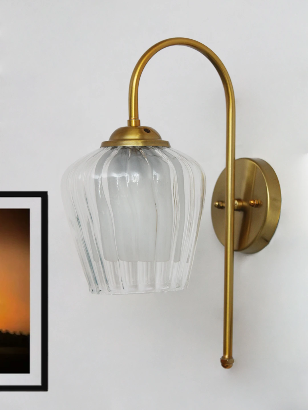 Antique Bend Clear Tulip Shape Wall Light | SKE-140012-ACTS