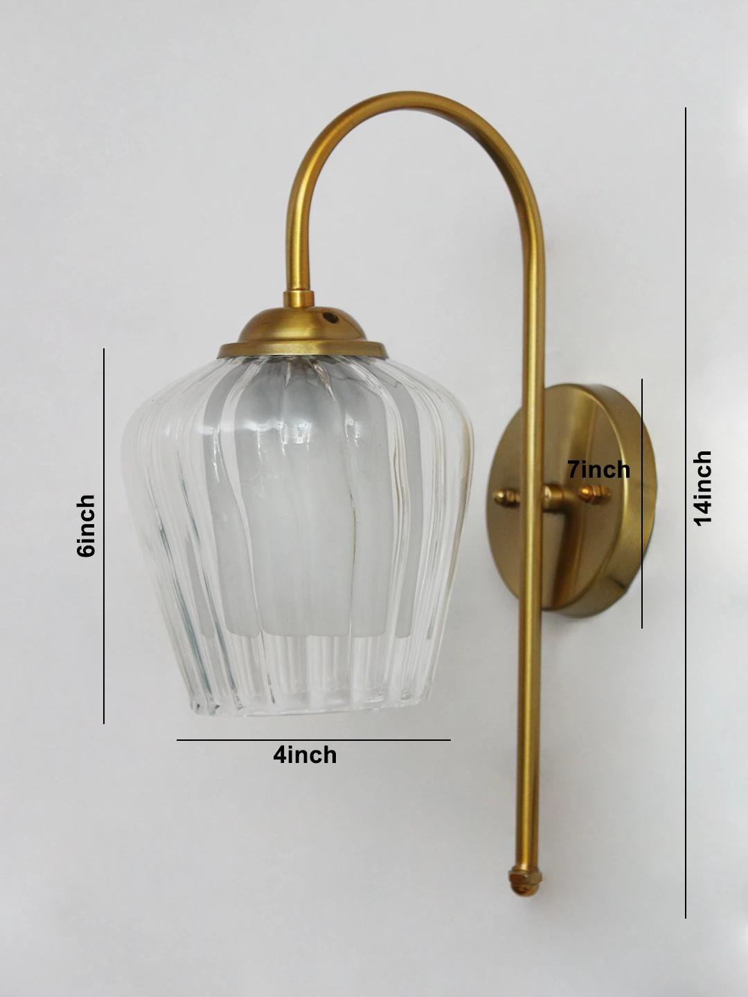 Antique Bend Clear Tulip Shape Wall Light | SKE-140012-ACTS