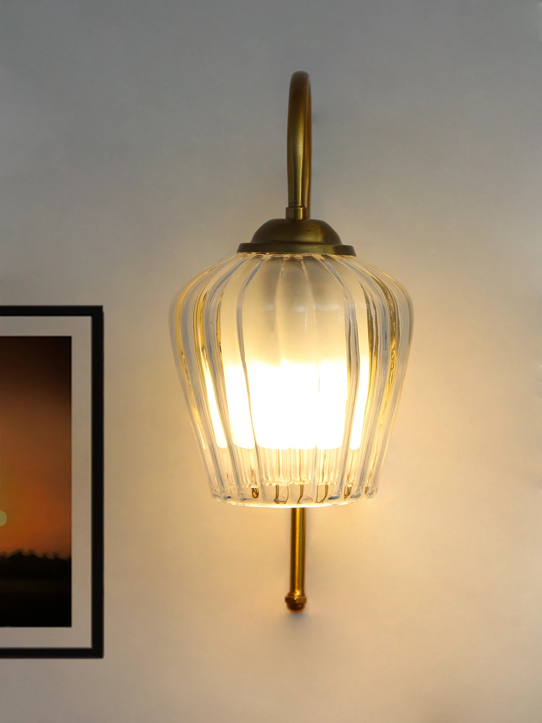 Antique Bend Clear Tulip Shape Wall Light | SKE-140012-ACTS