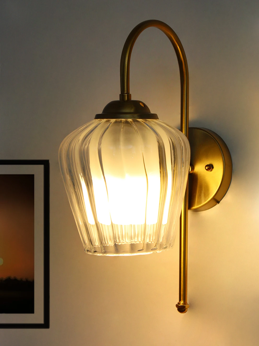 Antique Bend Clear Tulip Shape Wall Light | SKE-140012-ACTS