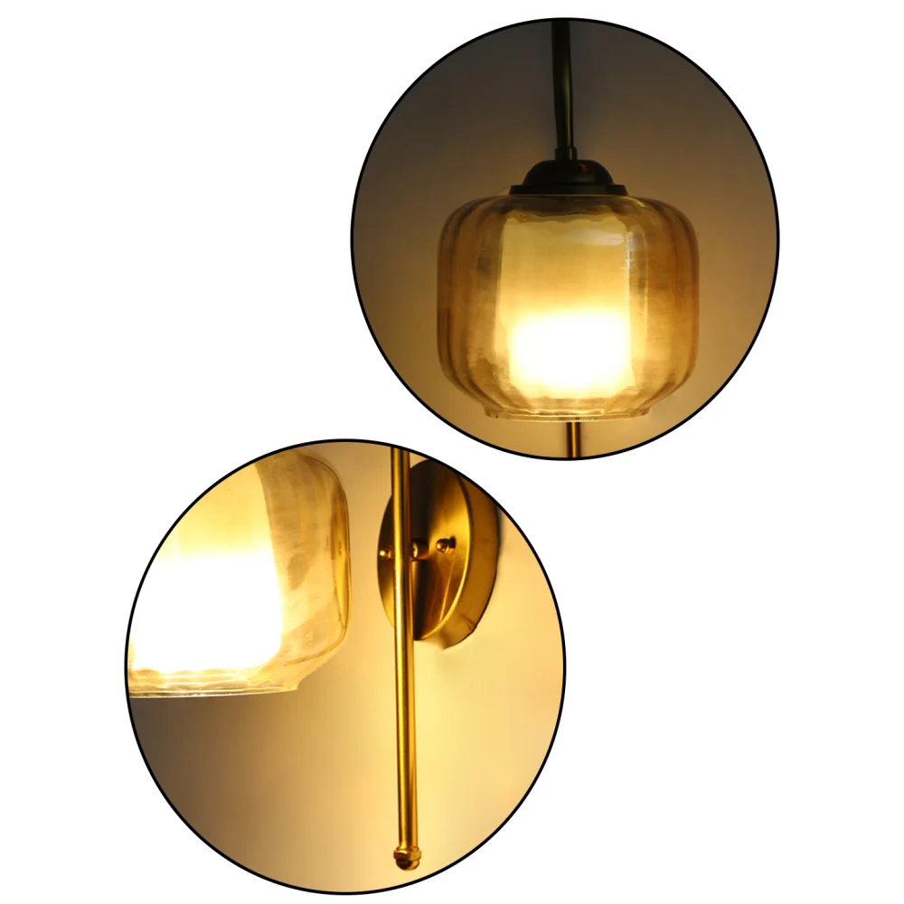 Curved Brass Gooseneck Glass Wall Light | SKE-140012-CBGS