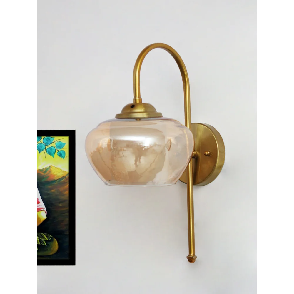 Antique Amber Stylish Curved Wall Light | SKE-140012-ASCS
