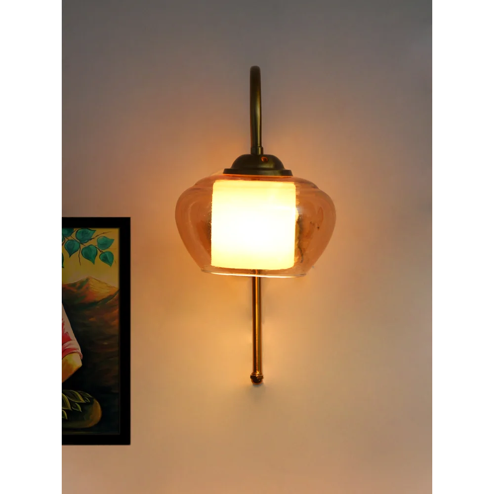 Antique Amber Stylish Curved Wall Light | SKE-140012-ASCS