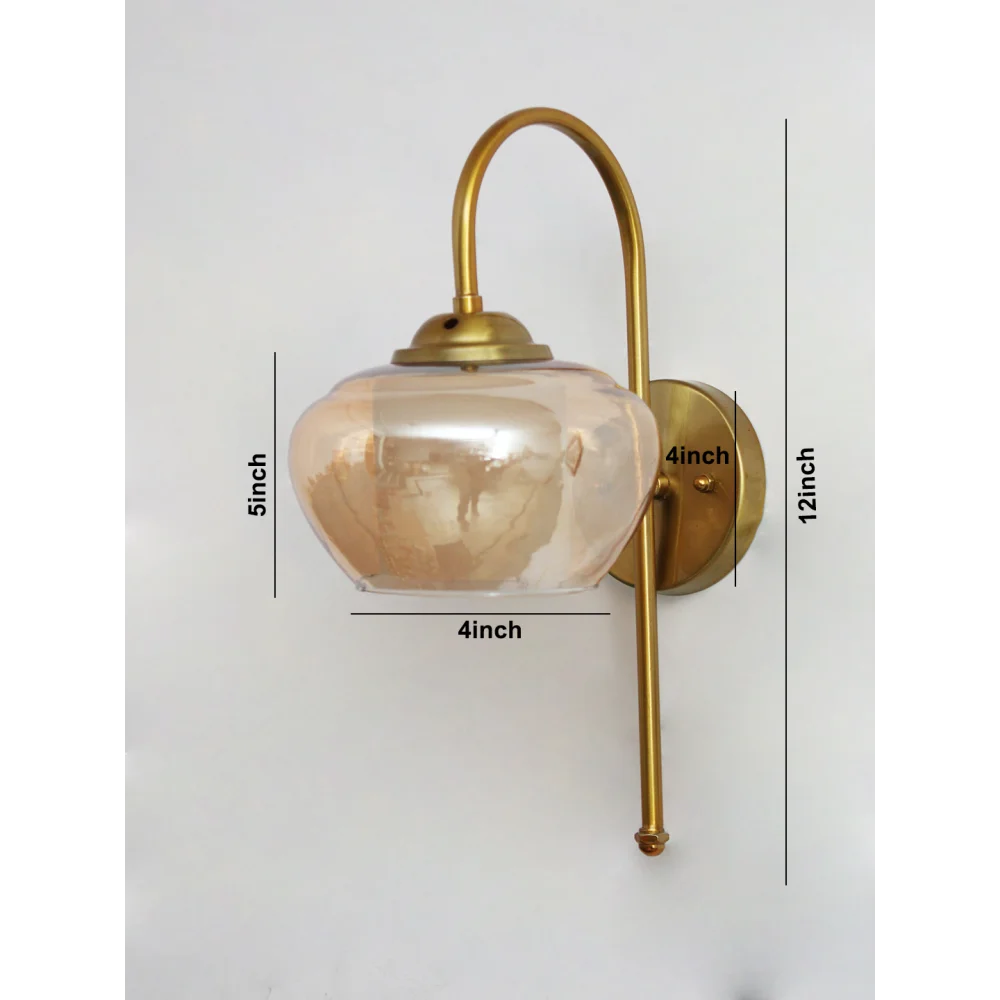 Antique Amber Stylish Curved Wall Light | SKE-140012-ASCS