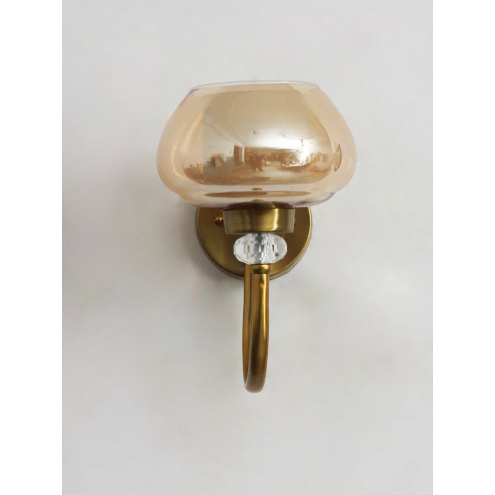 Amber Rounded Bowl Glass Wall Sconce | SKE-140043-RBW