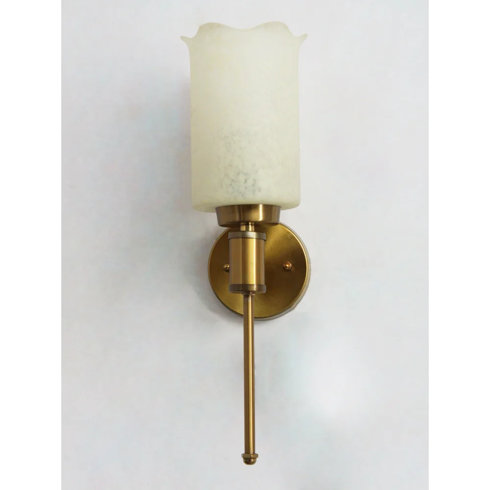 Cylindrical Flower Glass Wall Sconce – Brass Finish | SKE-140010-CFG