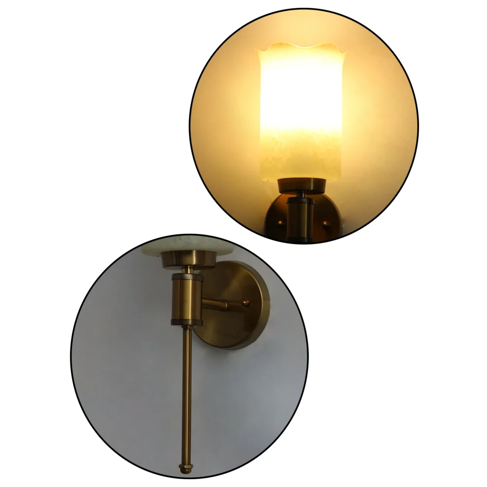 Cylindrical Flower Glass Wall Sconce – Brass Finish | SKE-140010-CFG