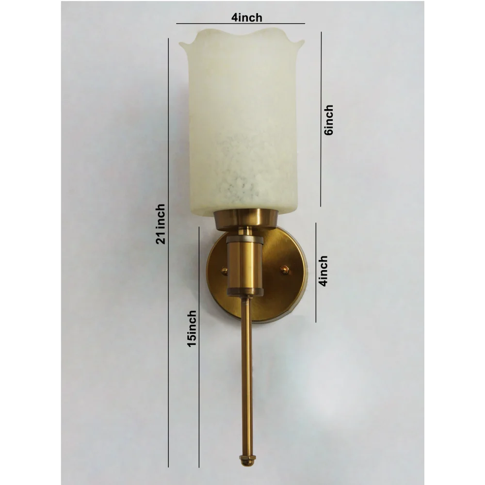 Cylindrical Flower Glass Wall Sconce – Brass Finish | SKE-140010-CFG
