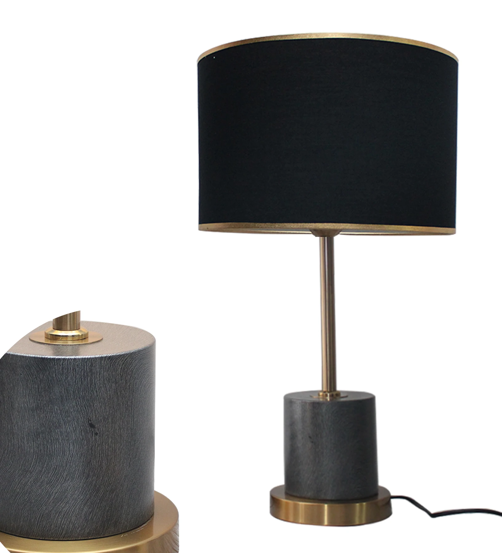 Black Shade Table Lamp Marble Base Design | SKE - 150002/ Black